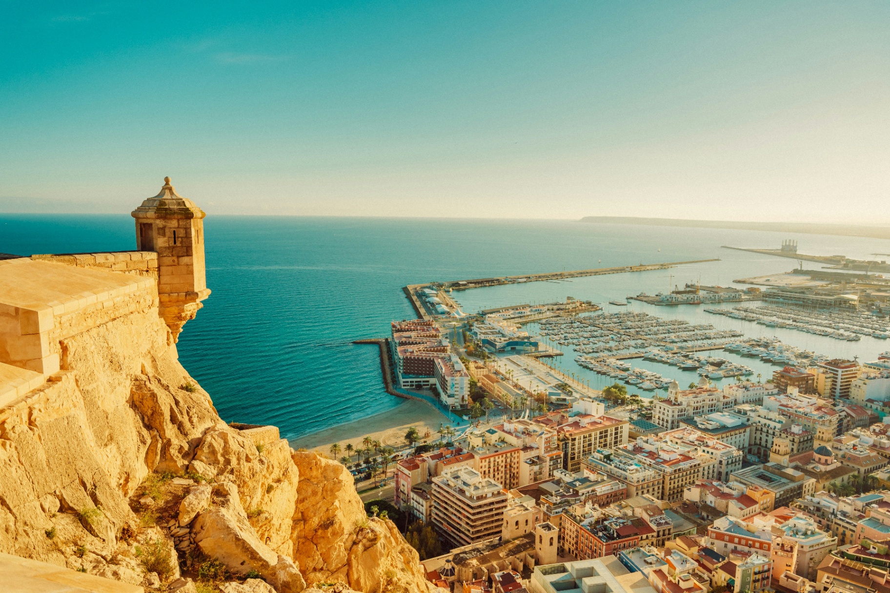 Alicante waterfront and coastal cityscape