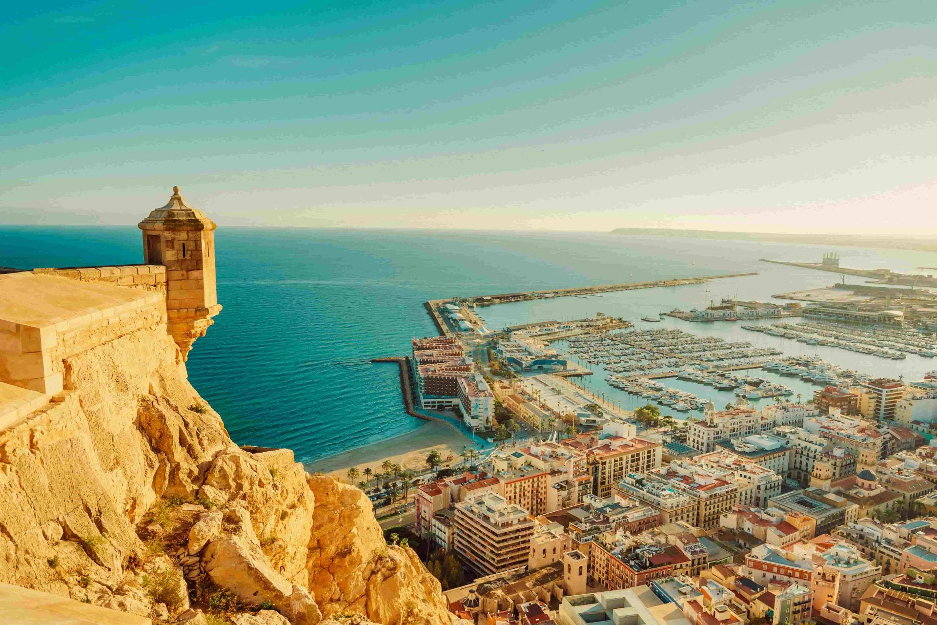 Alicante waterfront skyline and coastal cityscape popular with expats