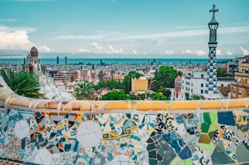Barcelona cityscape with iconic architecture, a favourite Spanish destination for expats and digital nomads