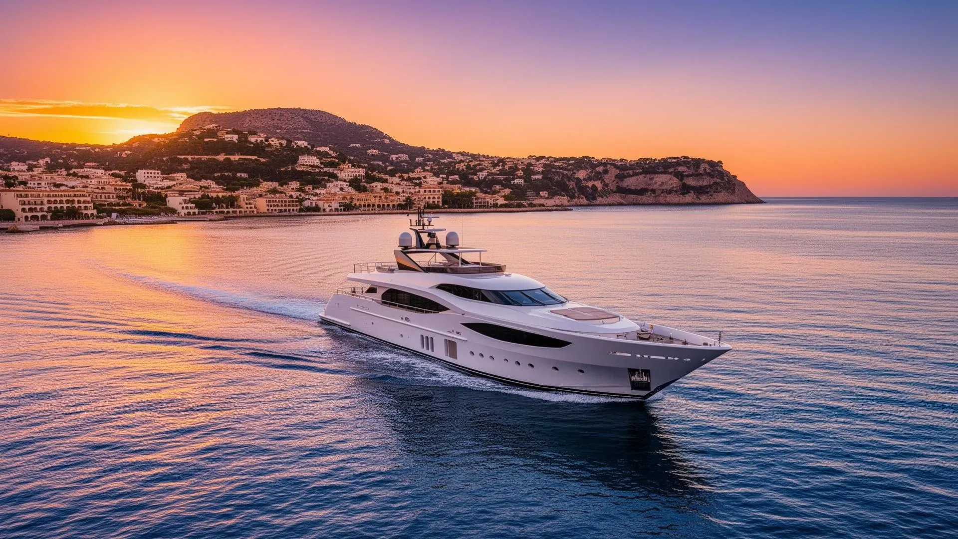 Yacht förankrad i en spansk marina